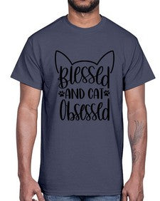 Blessed And Cat Obsessed Style 79#- cats- Cotton Tee
