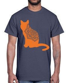 CatMandala 324#- mandala- Cotton Tee