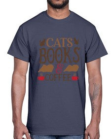 Cats Books Coffee Style 9#- cats- Cotton Tee