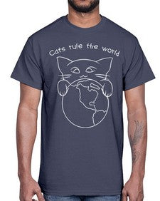 Cats Rule the World- cats- Cotton Tee