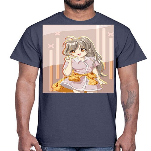 Cute and happy girl with picnic outfit 10#- anime- Cotton Tee
