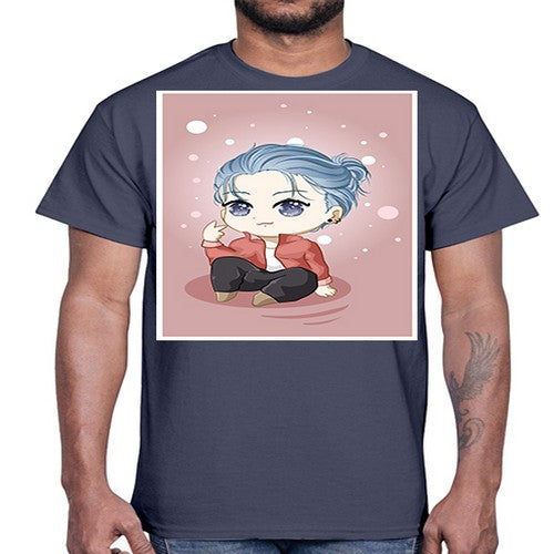Cute little boy silver hair 78#- anime- Cotton Tee