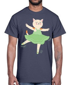 Dancing cat ballerina for ballet ballet 112#- ballet- Cotton Tee