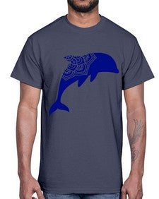 DolphinMandala 382#- mandala- Cotton Tee