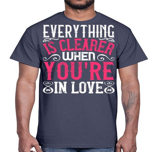 Everything is clearer when youre in love Style 48#- dogs- Cotton Tee