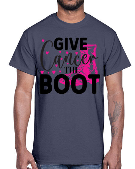 Give Cancer the Boot 24#- breast cancer- Cotton Tee