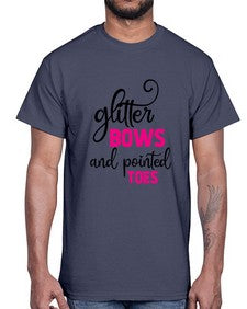 Glitter bows and pointed toes 127#- ballet- Cotton Tee