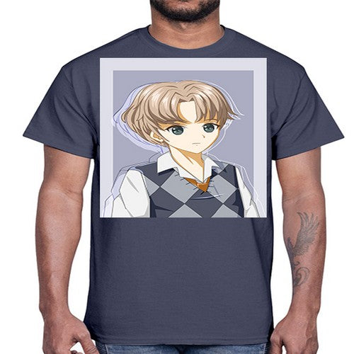 Handsome and cool boy with uniform 34#- anime- Cotton Tee