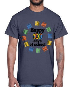 Happy one hundred Days of School 245#- one hundred days- Cotton Tee