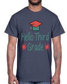 Hello Third Grade 345#- seventh grade- Cotton Tee