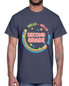 Hello second Grade Pencil 328#- second grade- Cotton Tee