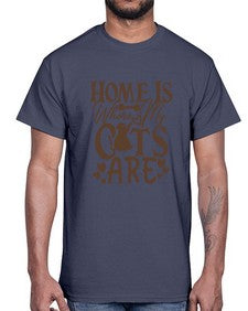 Home Is Where My Cats Are Style 15#- cats- Cotton Tee