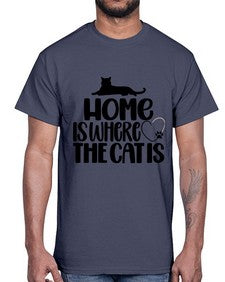 Home Is Where The Cat is Style 93#- cats- Cotton Tee