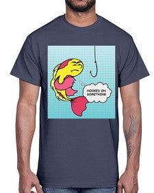 Hooked on Something 534#- art pop art- Cotton Tee