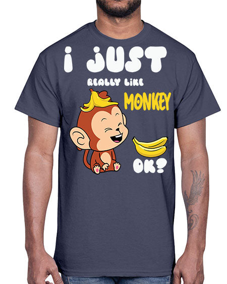 I just Really Lpve Monkey 7#- monkey- Cotton Tee