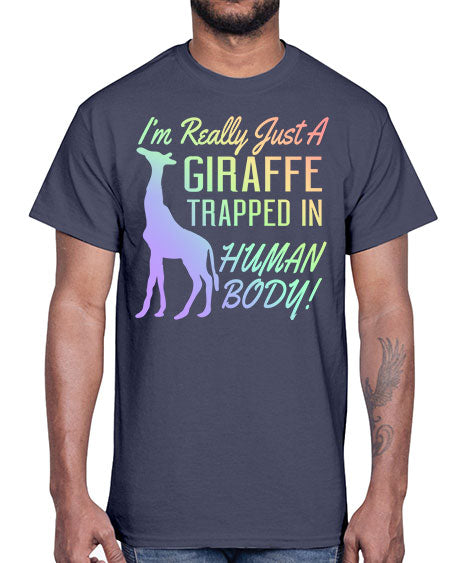 Im really just a giraffee trapped in human body- giraffee- Cotton Tee