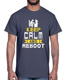 Keep Calm and reboot 27#- computer- Cotton Tee