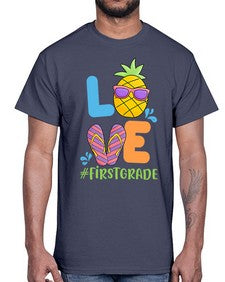 LOVE first Grade Summer Pineapple 515#- first grade- Cotton Tee