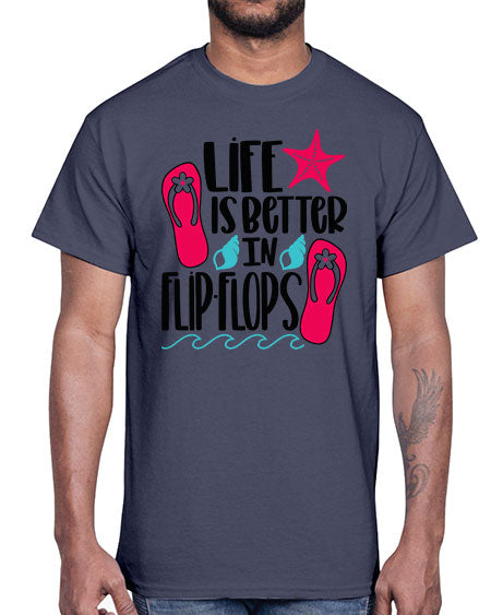 Life Is Better Is FlipFlops Style 31#- summer- Cotton Tee