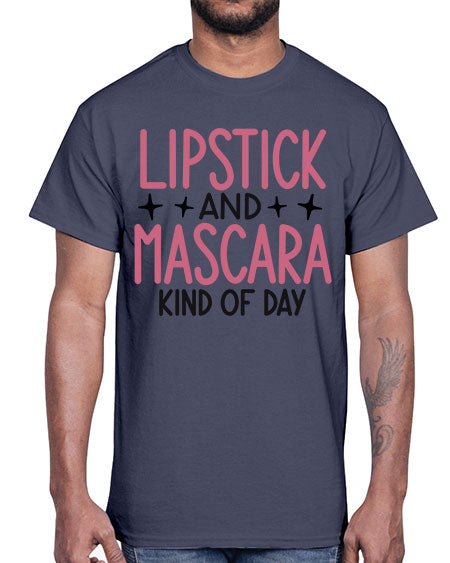 Lipstick and Mascara Kind of Day Style 57#-makeup Cotton Tee