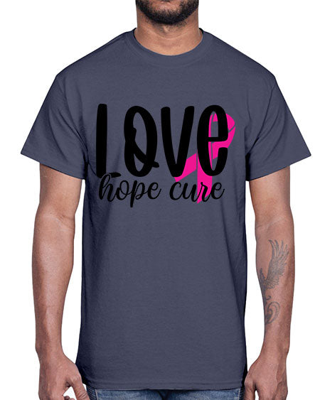 Love Hope Cure 13#- breast cancer- Cotton Tee