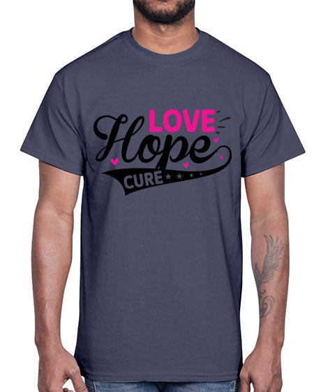 Love Hope Cure 14#- breast cancer- Cotton Tee