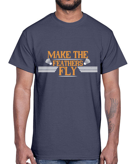 Make the feathers fly 1972#- badminton- Cotton Tee