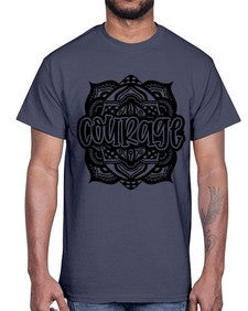 Mandala Courage 759#- mandala- Cotton Tee