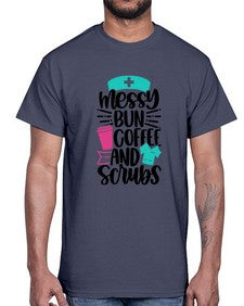 Messy Bun Coffee And Style Style 1097#- nurse- Cotton Tee