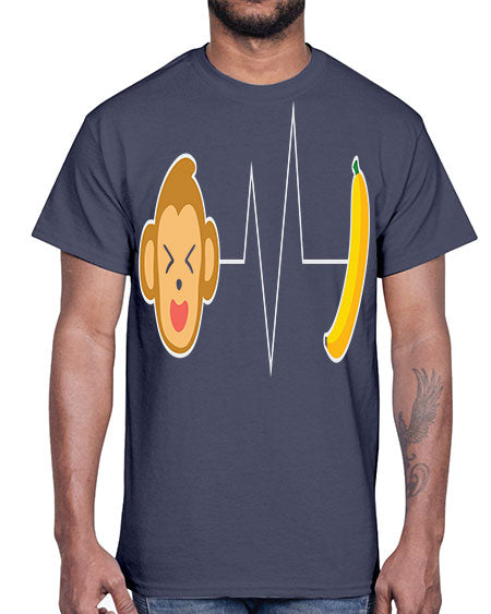 Monkey Heartbeat Banana 13#- monkey- Cotton Tee