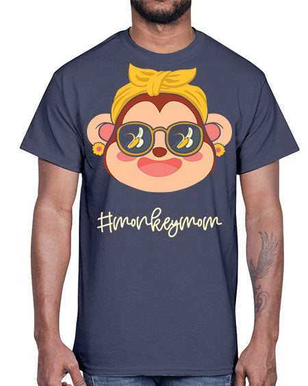 Monkey Mom Banana Glasses 16#- monkey- Cotton Tee