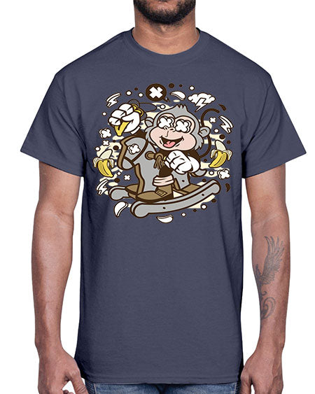 Monkey Rocking Horse- monkey- Cotton Tee