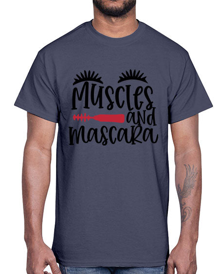 Muscles and mascara design Style 221#-makeup Cotton Tee