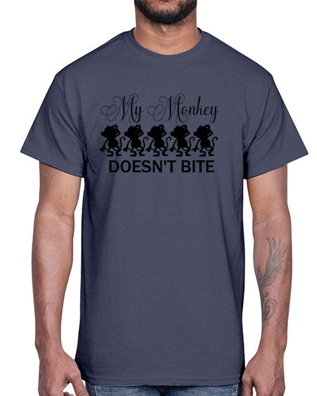 My monkey doesnt bite - monkey- Cotton Tee