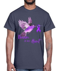 No One Figh Alone Ribbon Alzheimer 201#- alzheimers- Cotton Tee