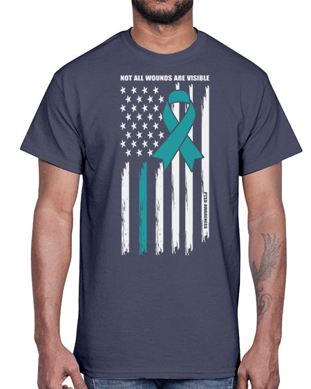 Not All Wounds Are Visible 14#- PTSD- Cotton Tee