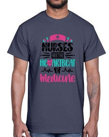 Nurses Are The Heartbeat Style Style 1232#- nurse- Cotton Tee