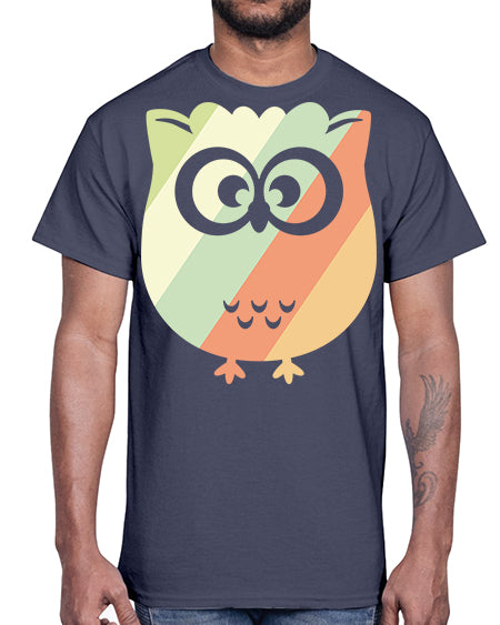 Owl Retro Style Vintage A TurtleRabbit 15#- owl- Cotton Tee