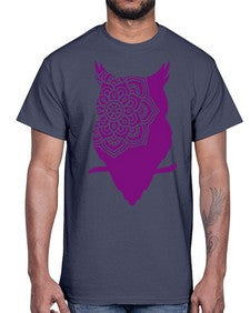 OwlMandalaUpdated 976#- mandala- Cotton Tee