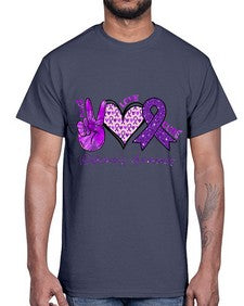 Peace Love Cure Alzheimer Awareness 205#- alzheimers- Cotton Tee
