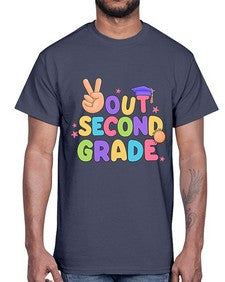 Peace Out second Grade Peace 643#- second grade- Cotton Tee