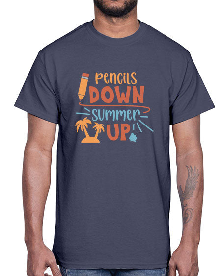 Pencils down summer up 86#- summer- Cotton Tee