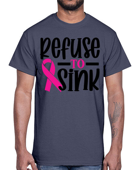 Refuse to Sink 9#- breast cancer- Cotton Tee