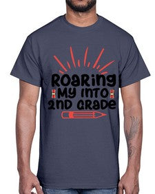 Roaring My Into second Grade 762#- second grade- Cotton Tee