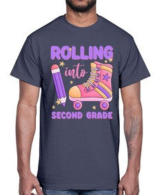 Rolling into second Grade 789#- second grade- Cotton Tee