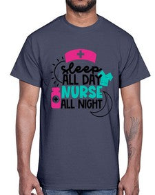 Sleep All Day Nurse All Night Style Style 1397#- nurse- Cotton Tee