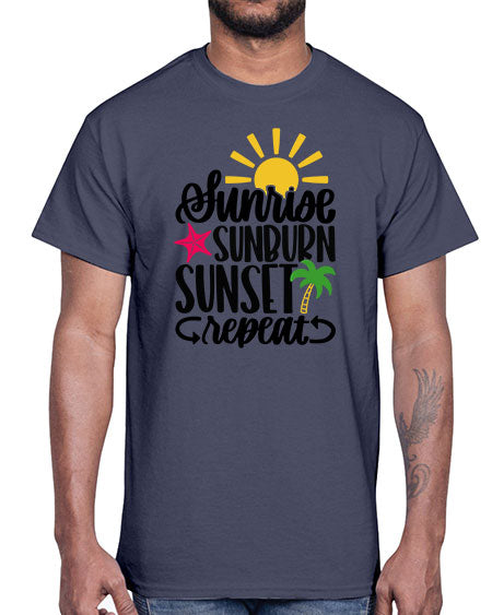 Sunrise Sunburn Sunset Repeat Style 16#- summer- Cotton Tee