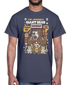 The incredible bear 251#- cartoon animals- Cotton Tee