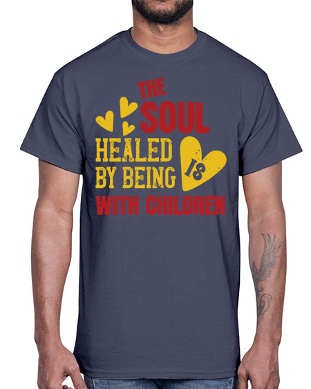 The soul is healed by being with children Style 226#- kids- Cotton Tee