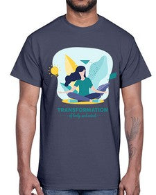 Transformation of Body and Mind 587#- yoga- Cotton Tee